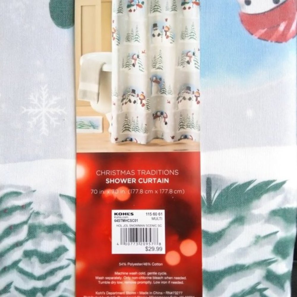 St. Nicholas Square Christmas Scenic Shower Curtain